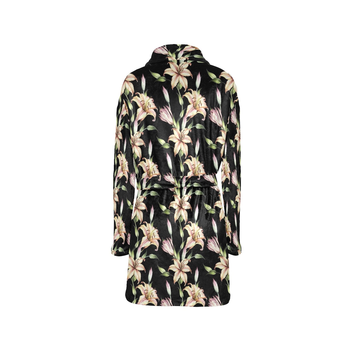 Lily Pattern Print Design LY05 Women's Fleece Robe