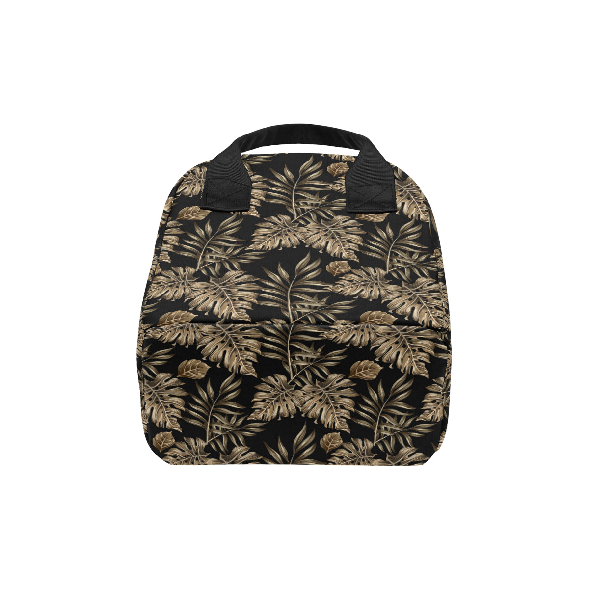 Brown Tropical Palm Leaves Insulated Lunch Bag