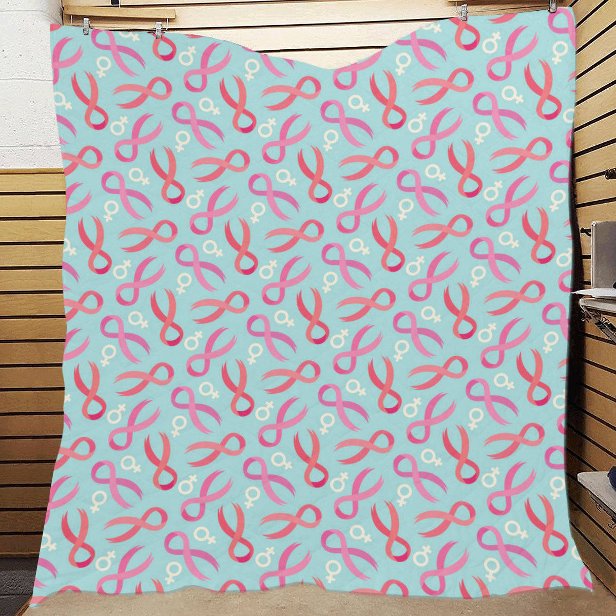 Breast cancer Pattern Print Design 03 Premium Quilt