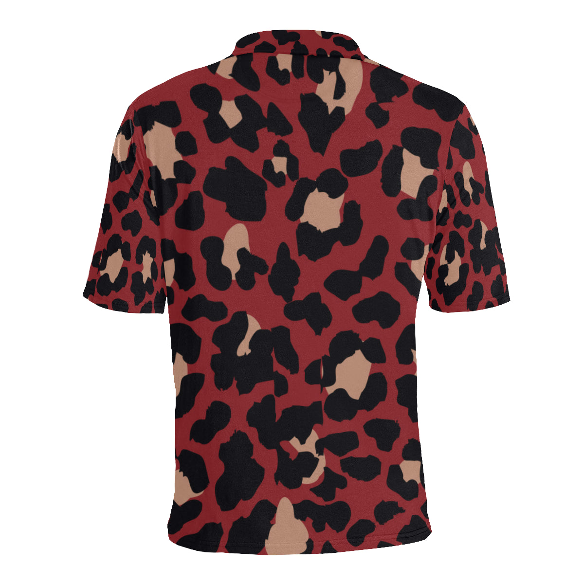 Cheetah Red Print Pattern Men Polo Shirt