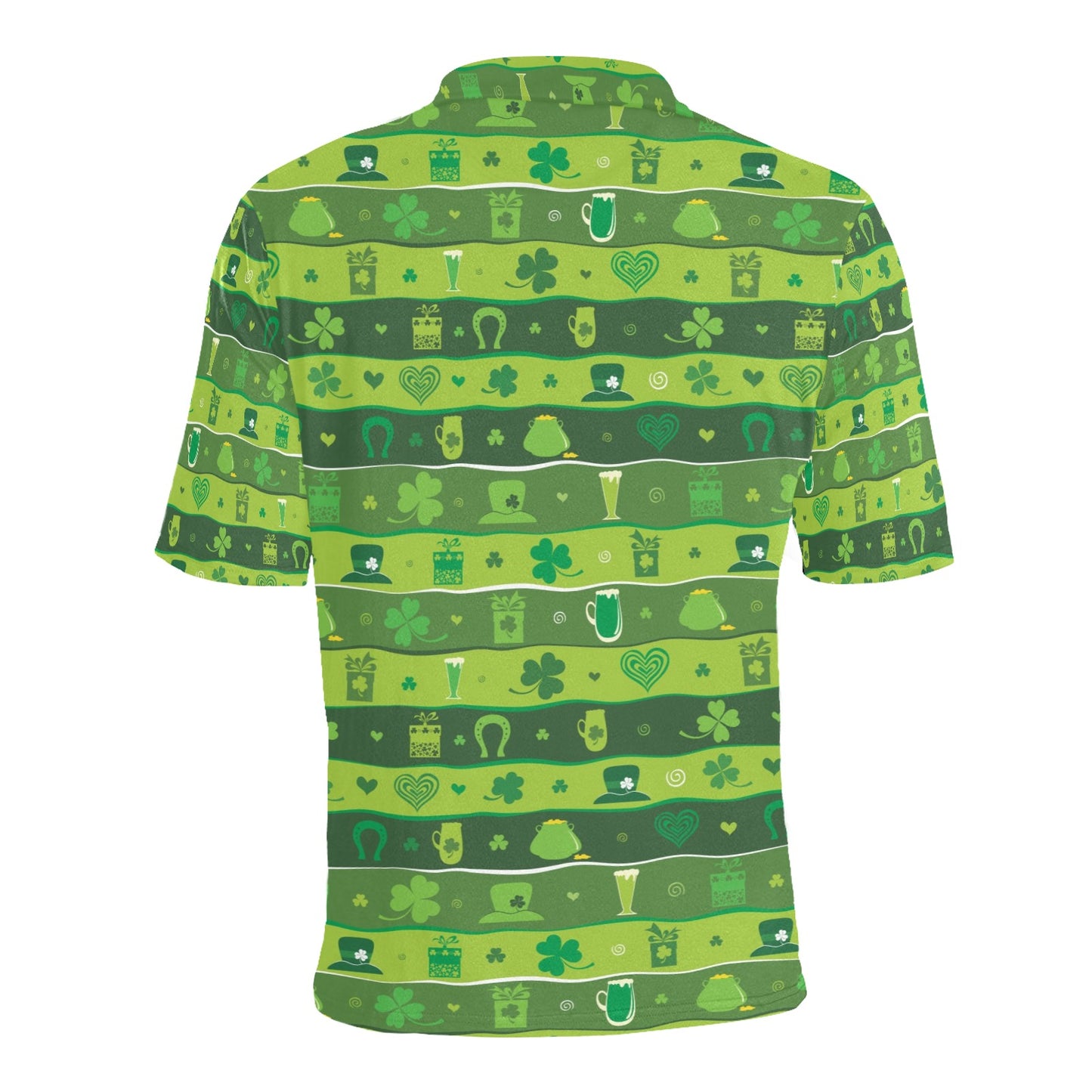 Shamrock Print Design LKS303 Men Polo Shirt