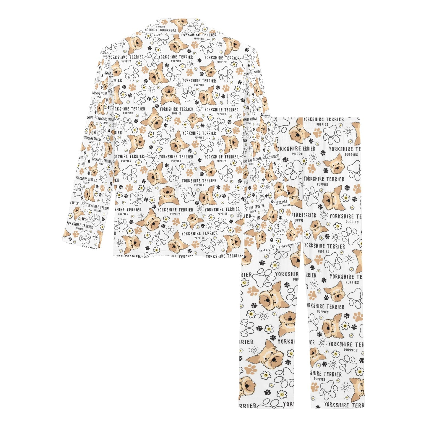 Yorkshire Terriers Print Design LKS308 Women's Long Pajama Set