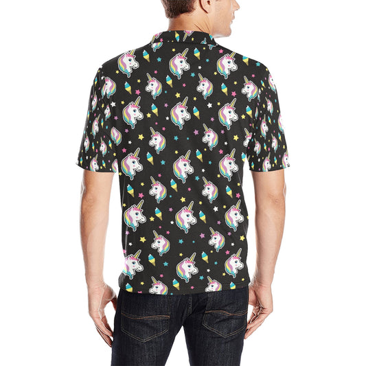 Unicorn Print Design LKS302 Men Polo Shirt