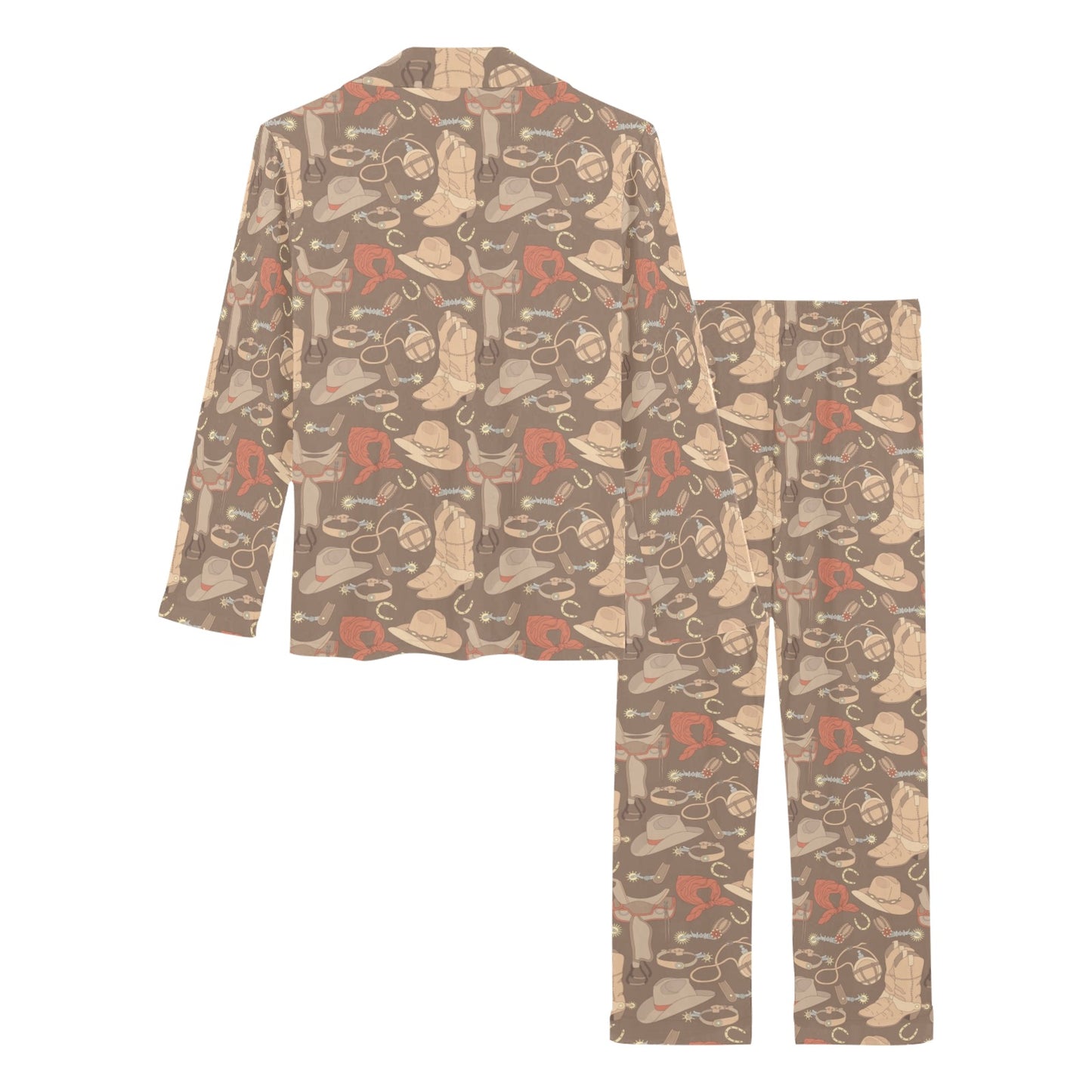 Cowboy Pattern Print Design 02 Women's Long Pajama Set