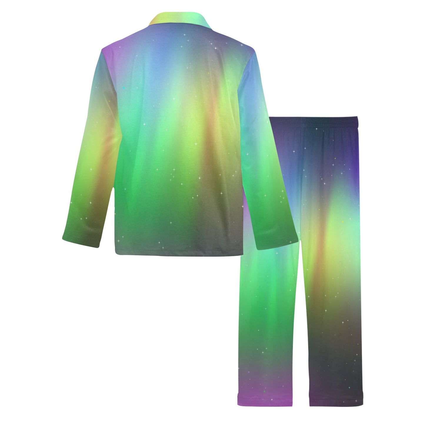 Aurora Borealis Pattern Print Design 03 Men's Long Pajama Set