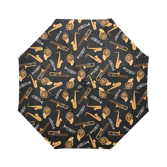 Saxophone Print Design LKS403 Anti-UV Automatic Umbrella