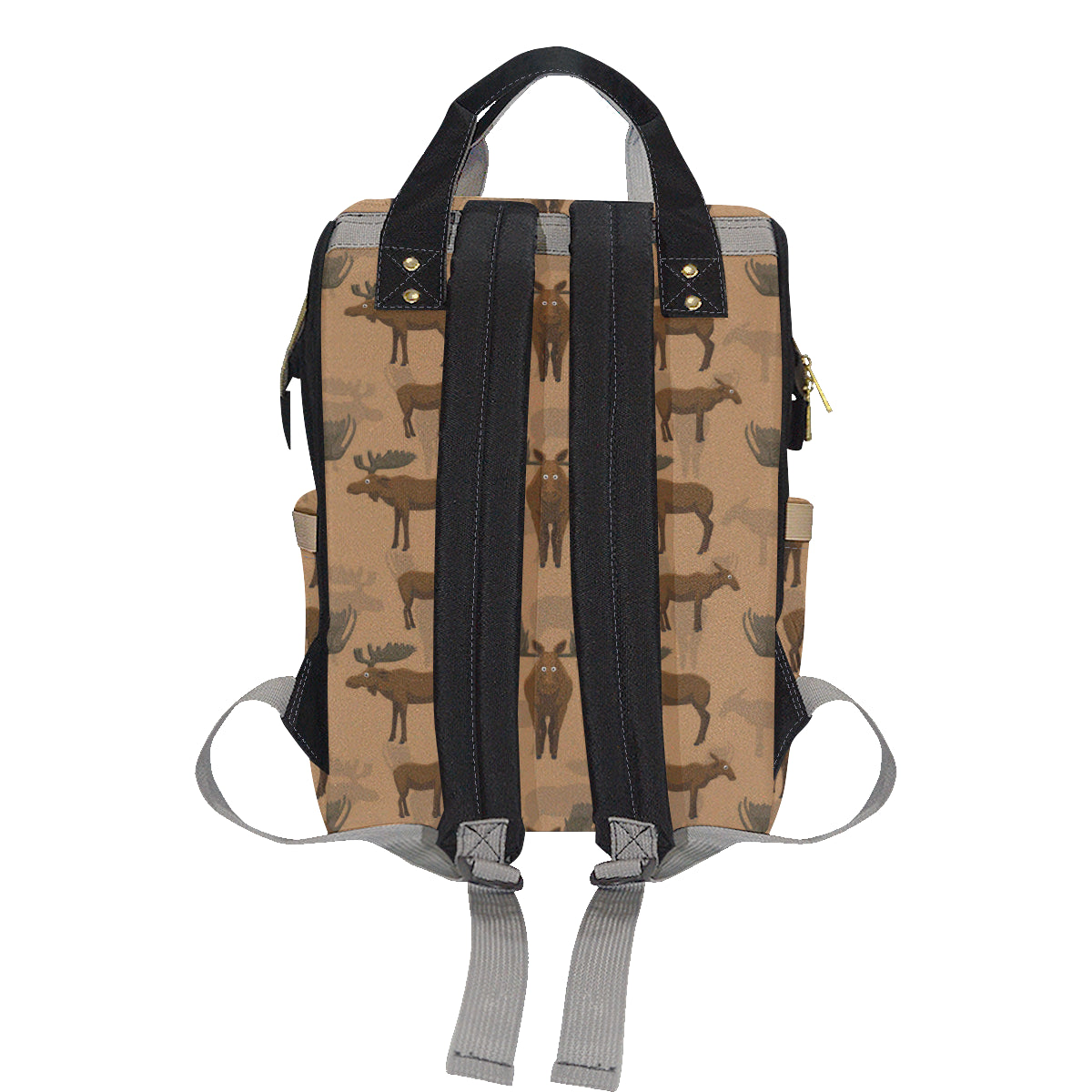 Moose Pattern Print Design 03 Diaper Bag Backpack