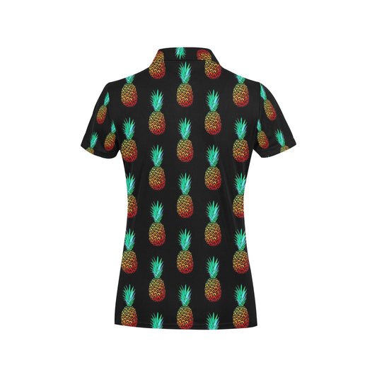 Pineapple Pattern Print Design A05 Women's Polo Shirt