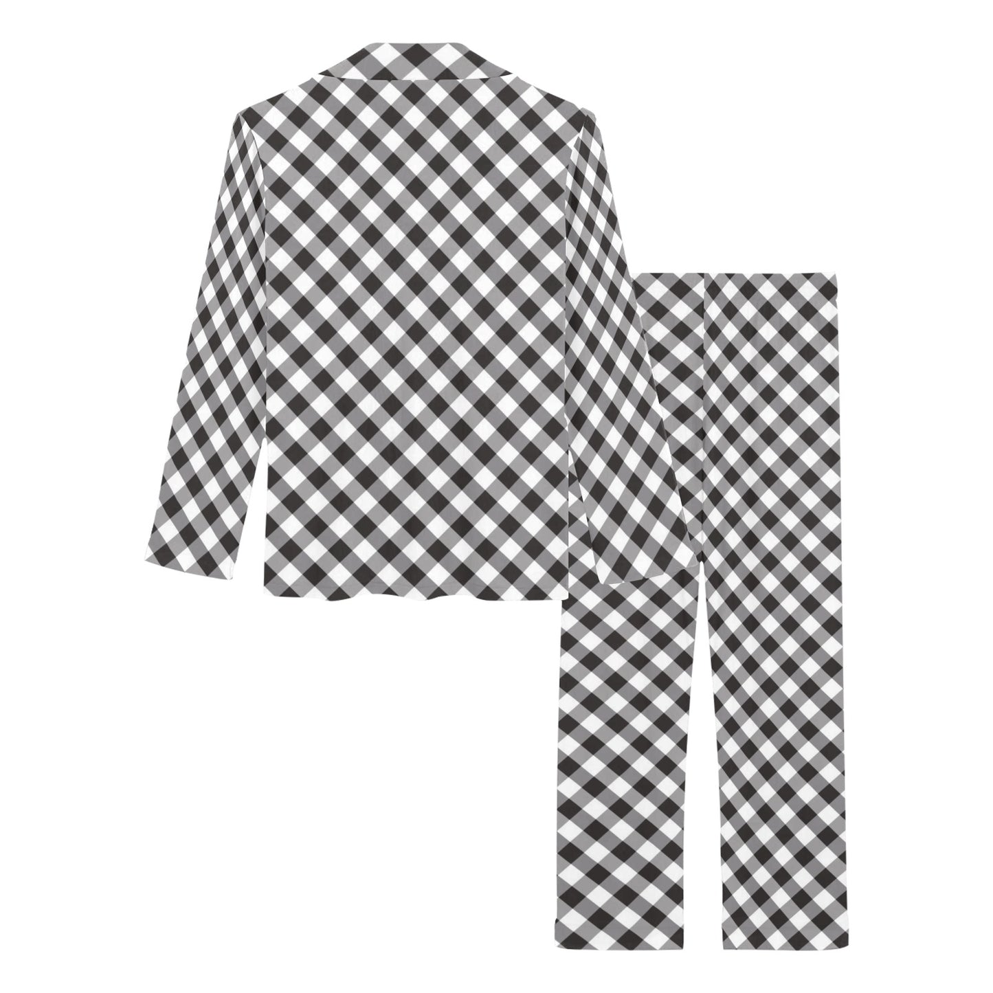 Gingham Print Design LKS402 Women's Long Pajama Set