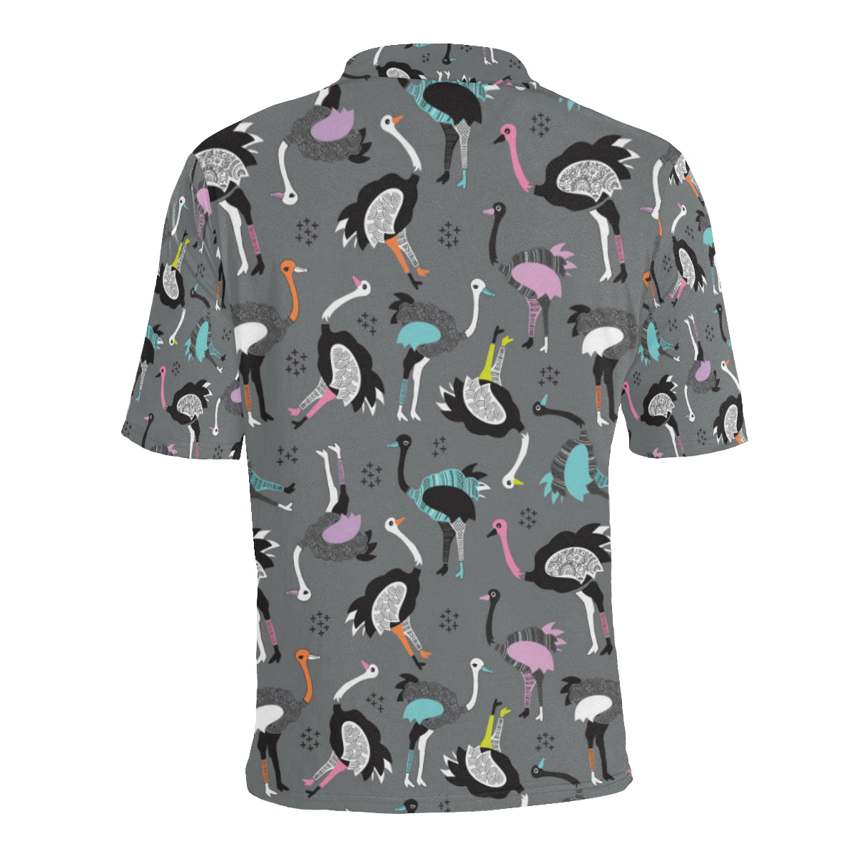 Ostrich Pattern Print Design 01 Men Polo Shirt