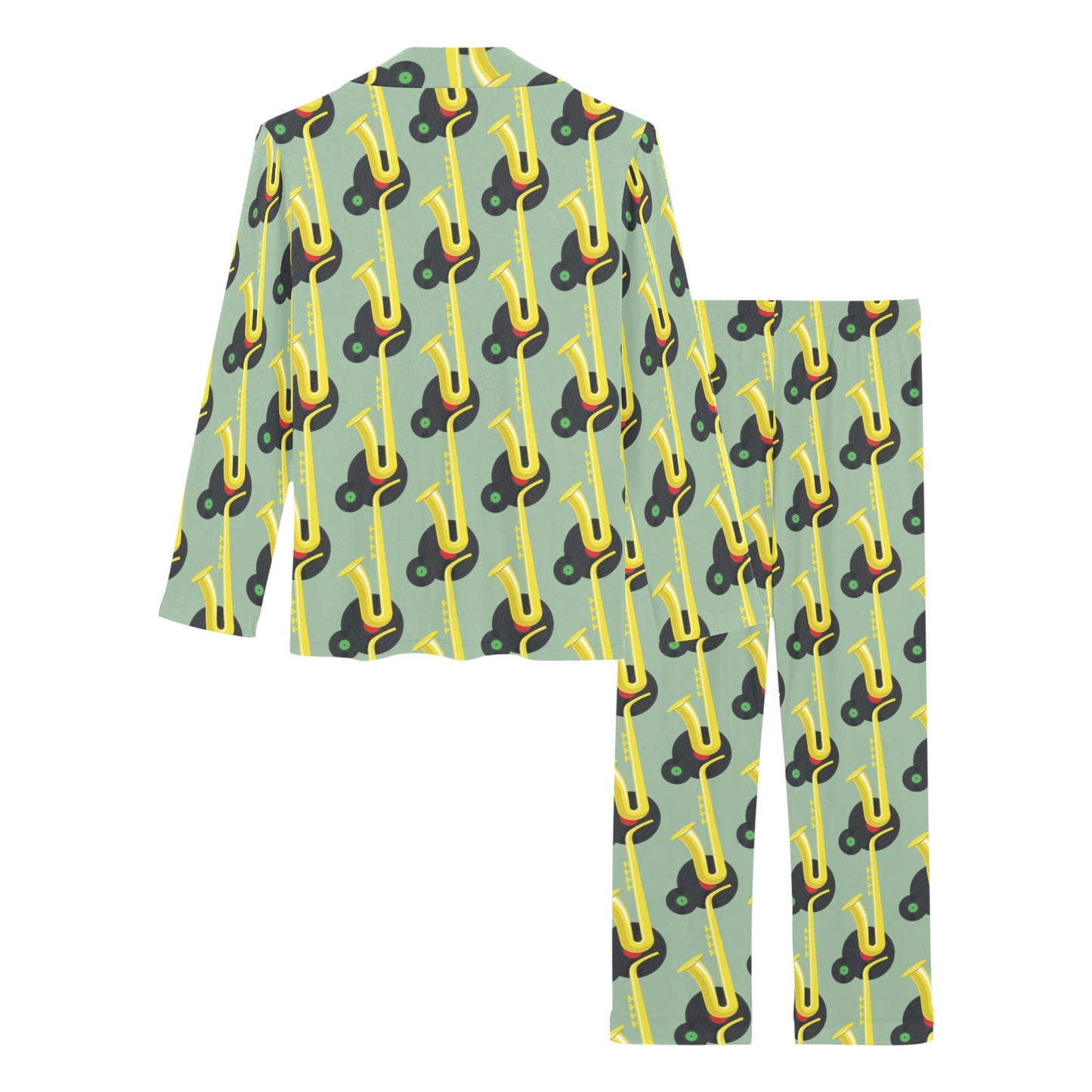 Saxophone Print Design LKS405 Women's Long Pajama Set