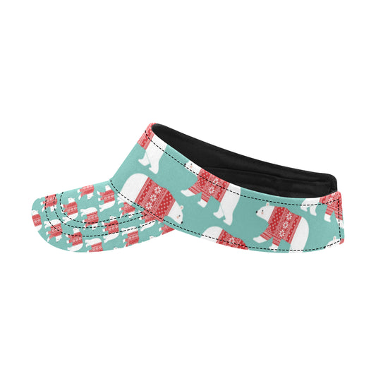 Polar Bear Pattern Print Design A04 Unisex Sun Visor