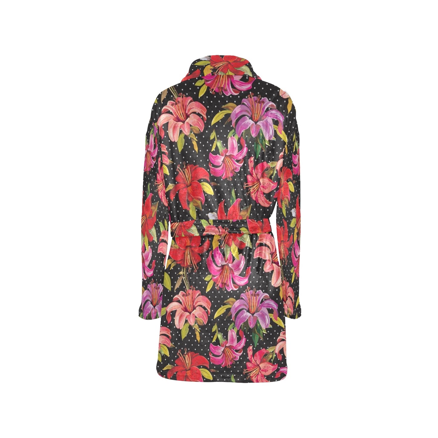 Lily Pattern Print Design LY012 Women's Fleece Robe