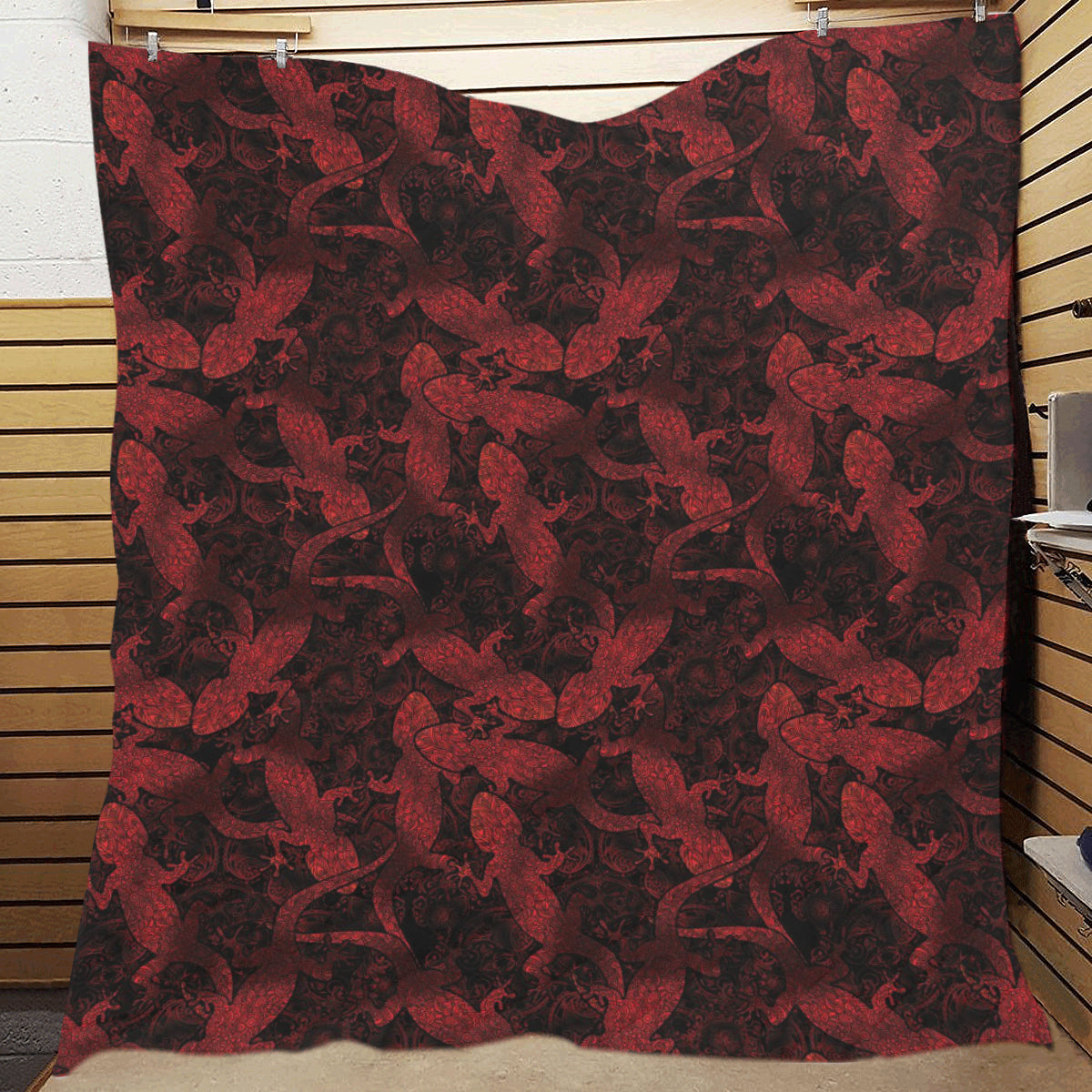 Gecko Pattern Print Design 04 Premium Quilt