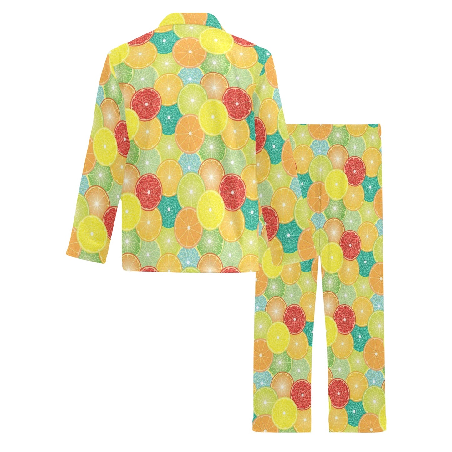 Citrus Pattern Print Design 01 Men's Long Pajama Set