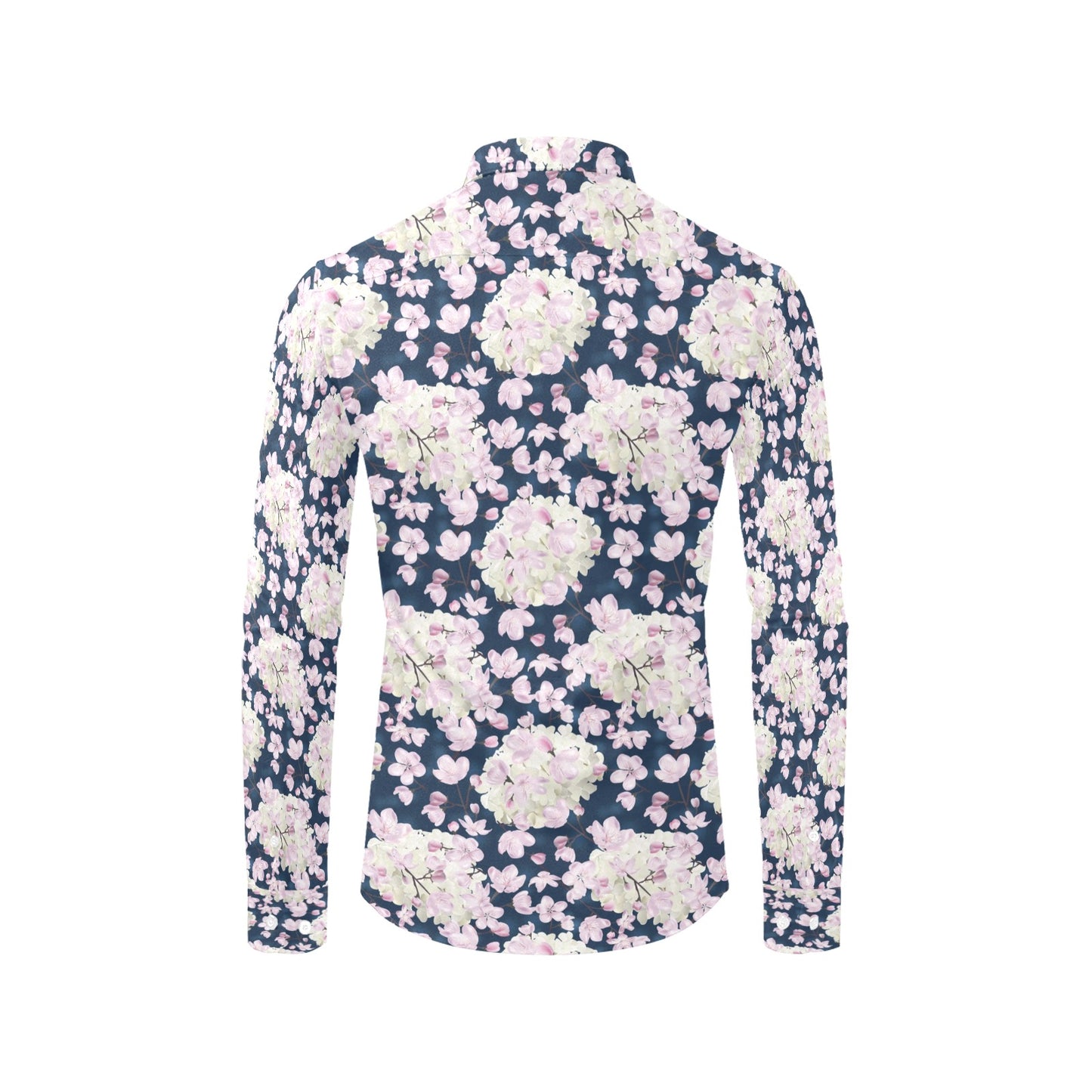 Sakura Print Design LKS305 Men's Long Sleeve Dress Shirt