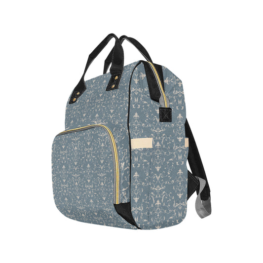 Damask Elegant Teal Print Pattern Diaper Bag Backpack