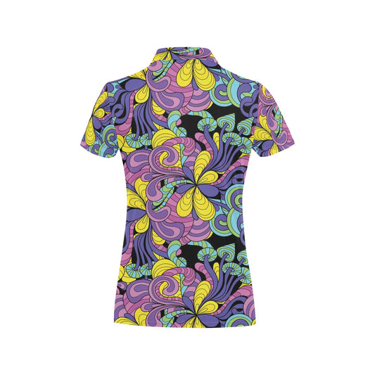 Psychedelic Pattern Print Design A04 Women's Polo Shirt