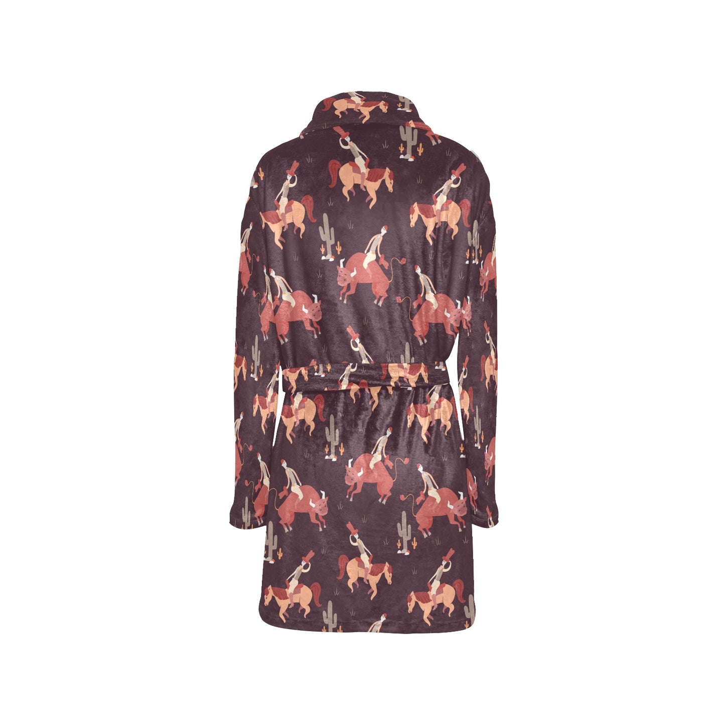 Rodeo Pattern Print Design A01 Women's Fleece Robe