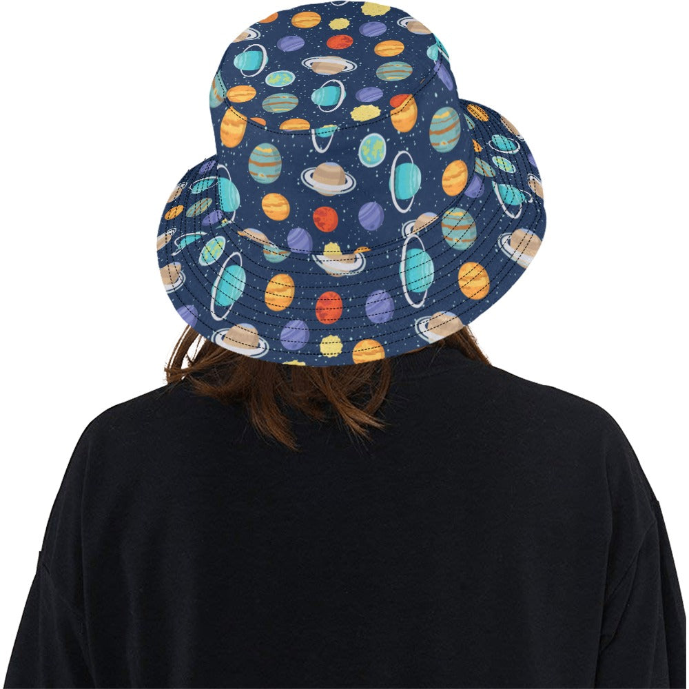 Planet With Star Print Design LKS303 Unisex Bucket Hat