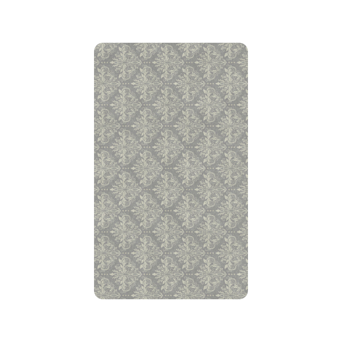 Damask Grey Elegant Print Pattern Rubber Doormat