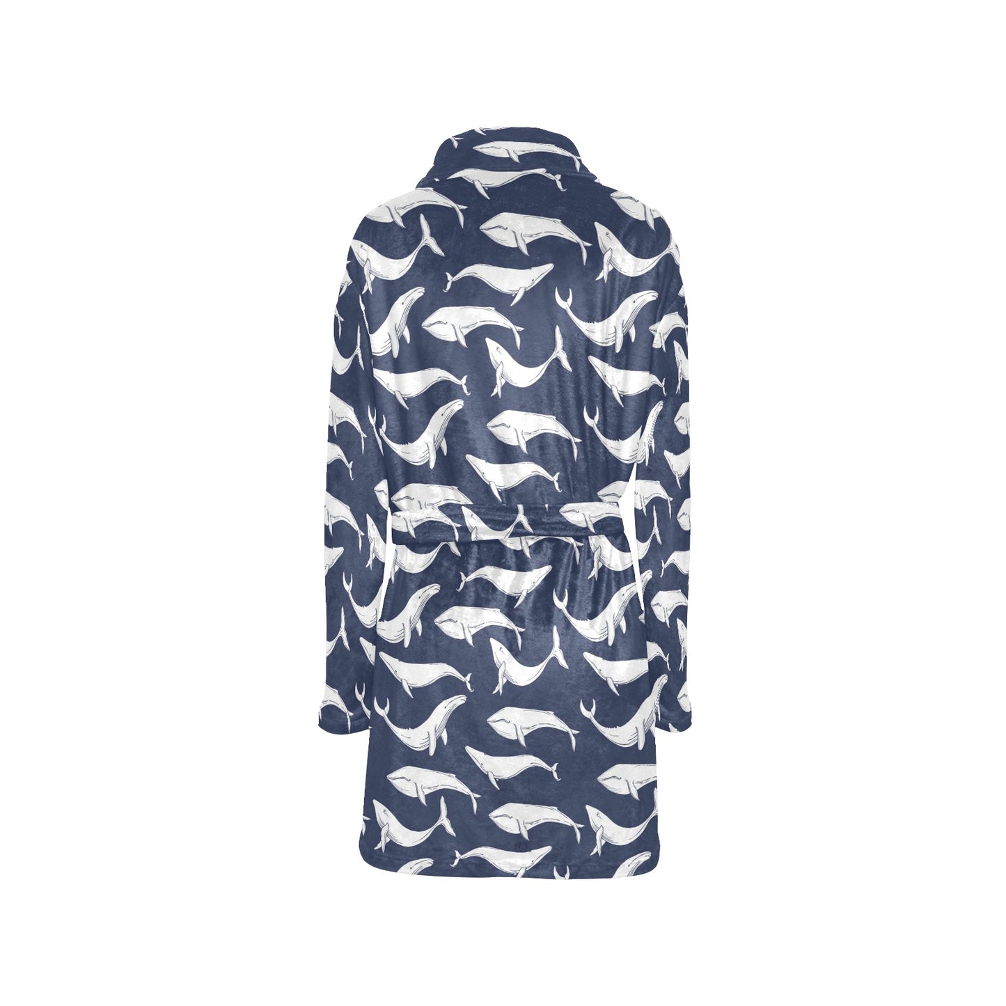 Whale Print Design LKS308 Women's Fleece Robe