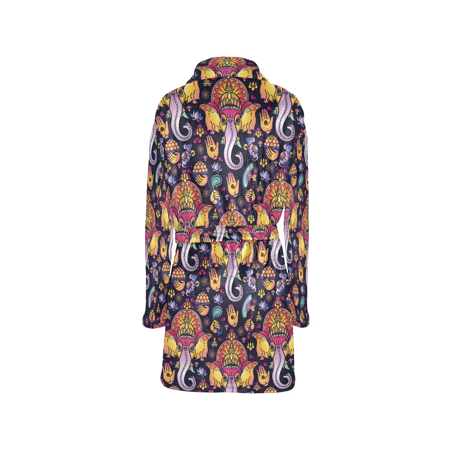 Ganesha Indian Pattern Print Design 03 Women's Fleece Robe