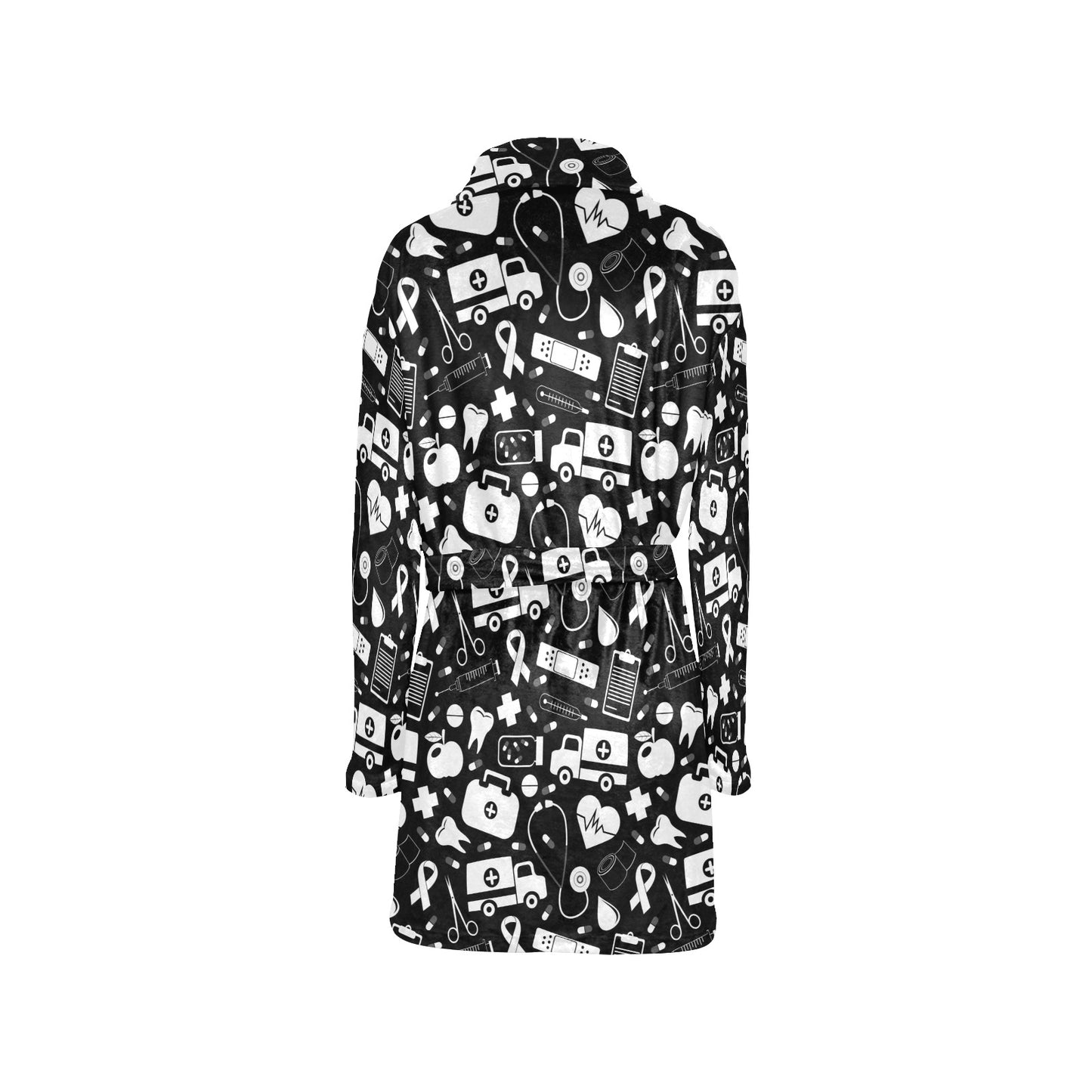 Medical Pattern Print Design 01 Women's Fleece Robe