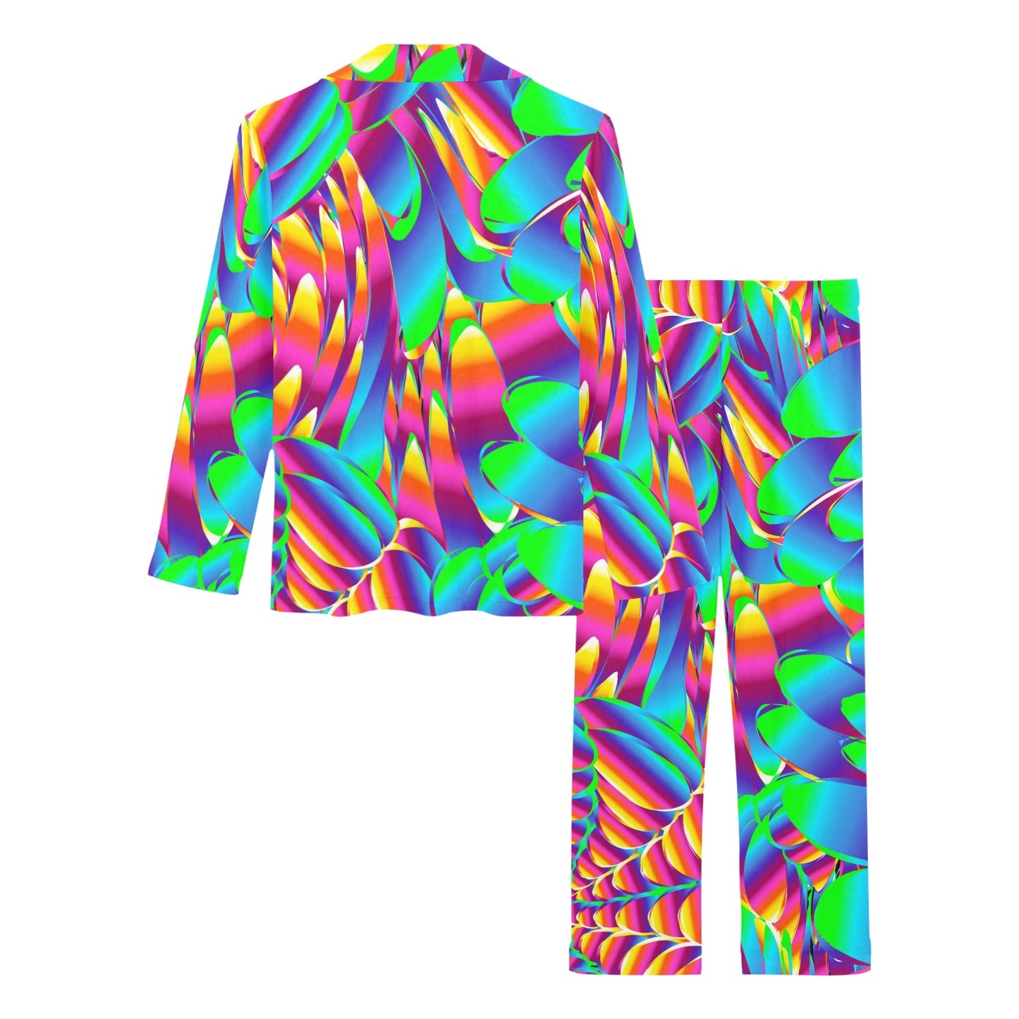 Psychedelic Trippy Pattern Women's Long Pajama Set