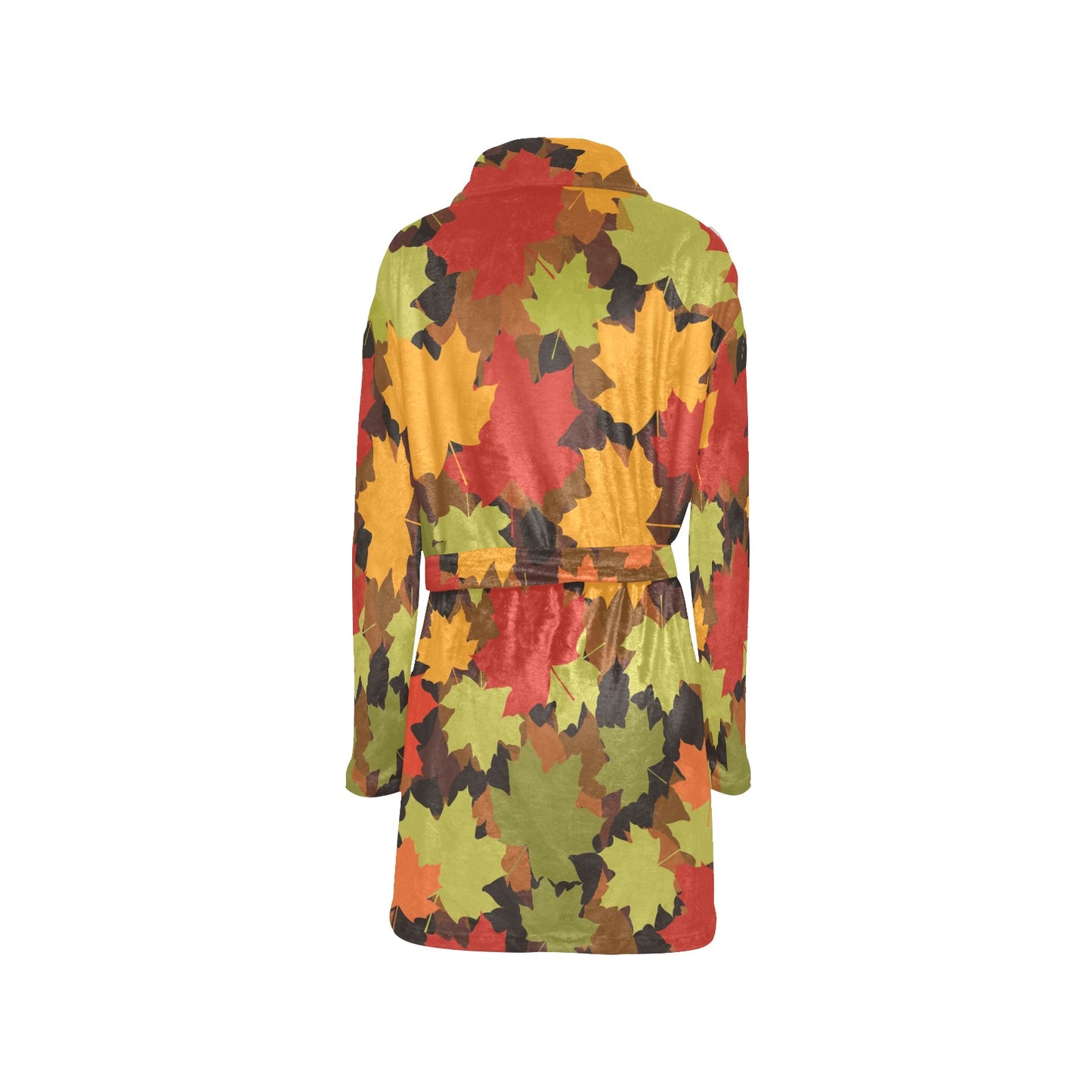 Maple Leaf Pattern Print Design 05 Women's Fleece Robe