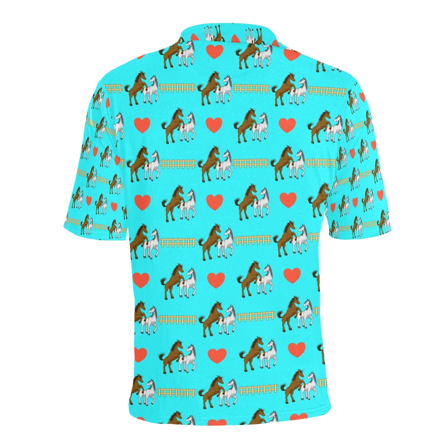 Horse Couple Love Print Design LKS309 Men Polo Shirt