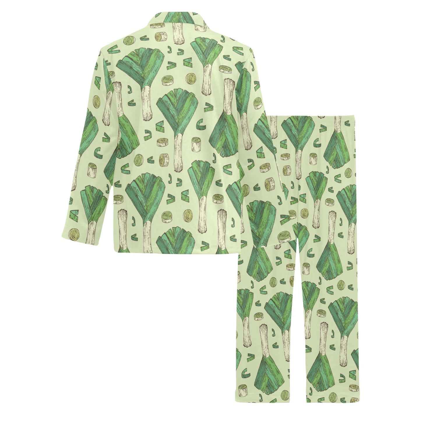Leek Pattern Print Design 04 Men's Long Pajama Set
