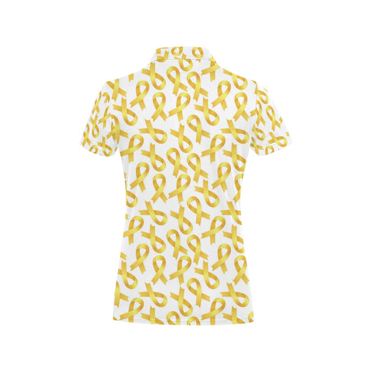 Childhood cancer Pattern Print Design 02 Women's Polo Shirt