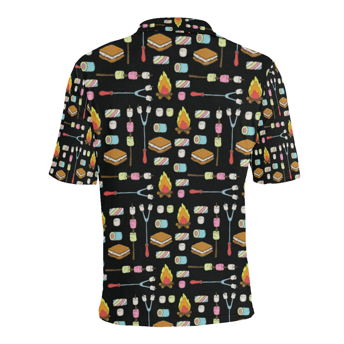 Camping Campfire Marshmallows Men Polo Shirt