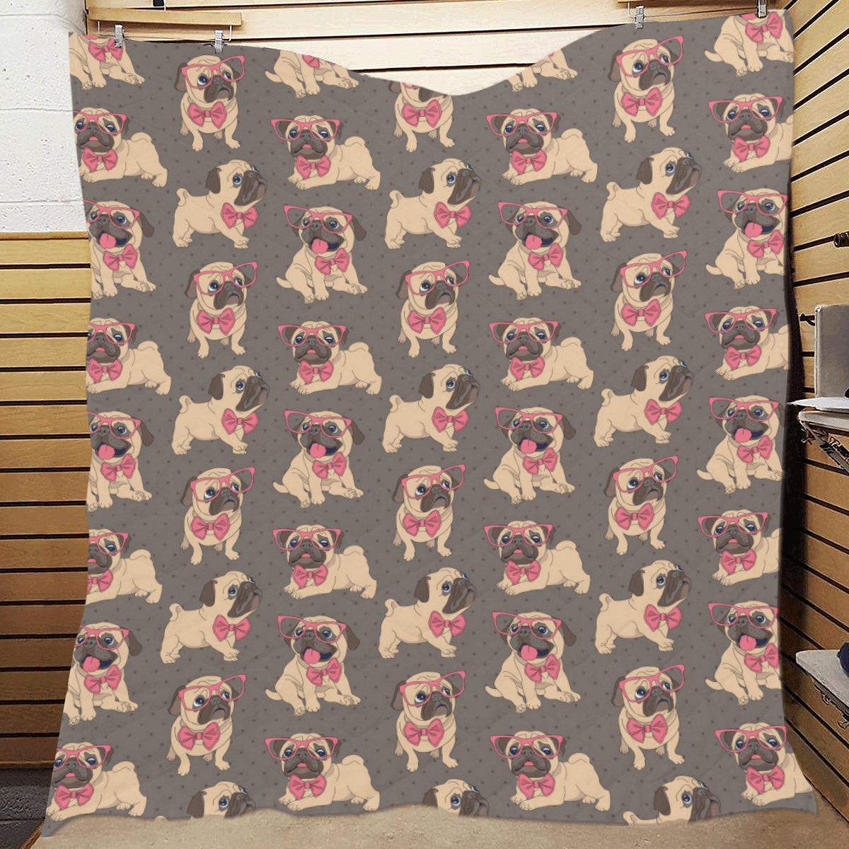 Pug Pattern Print Design A05 Premium Quilt