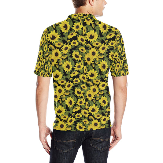 Sunflower Fresh Bright Color Print Men Polo Shirt