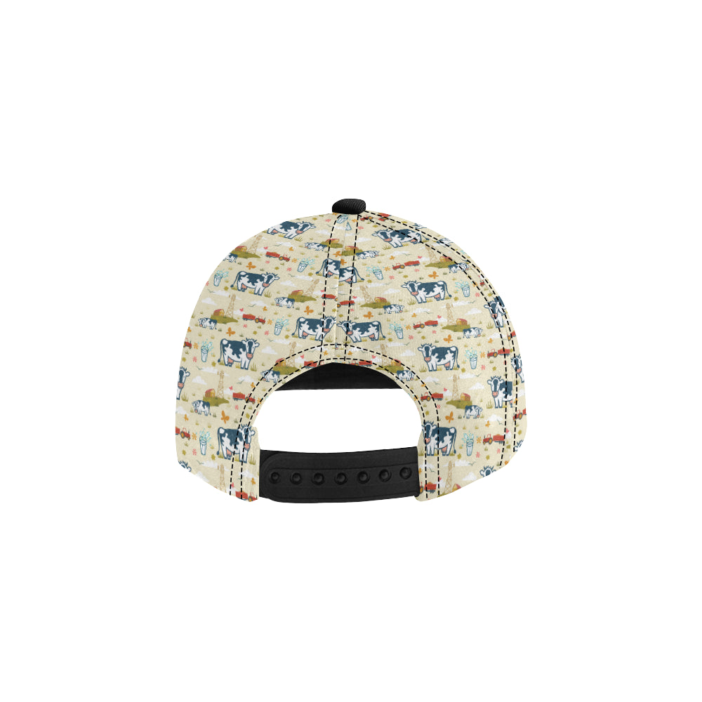 Cow Farm Design Print Snapback Cap