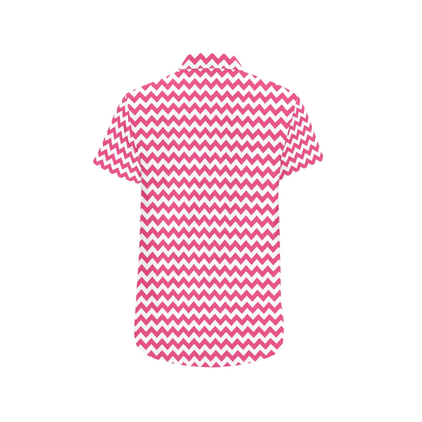 Chevron Print Design LKS402 Men Short Sleeve Button Up Shirt