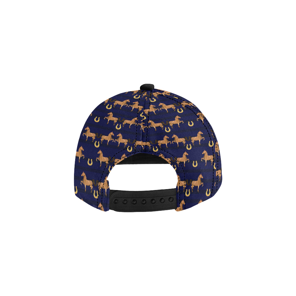 Horse Luxury Themed Pattern Print Snapback Cap