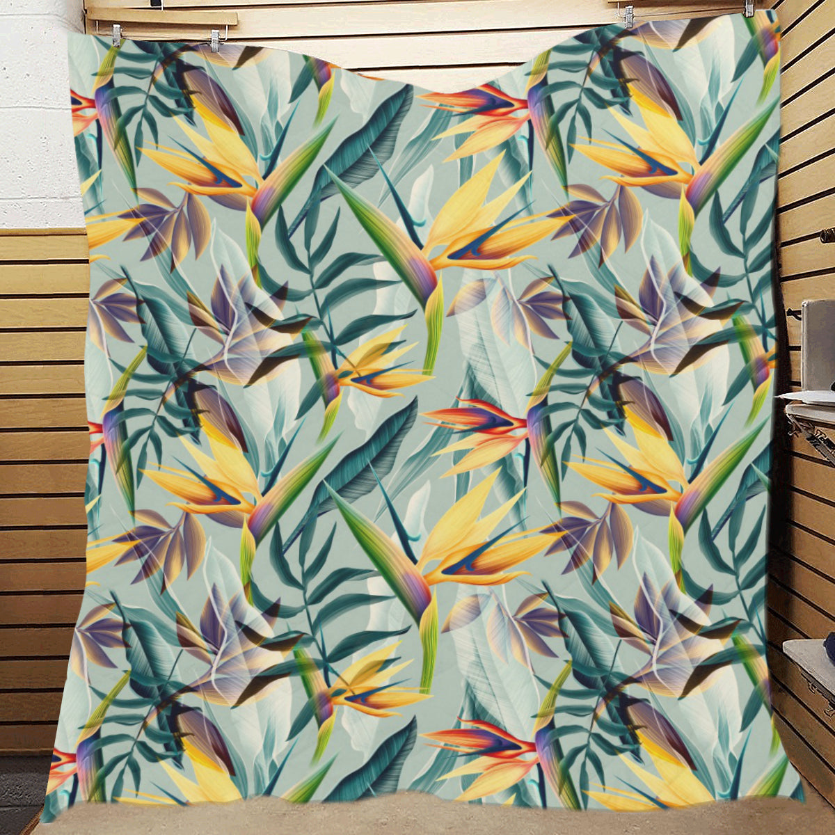 Tropical Flower Pattern Print Design TF022 Premium Quilt