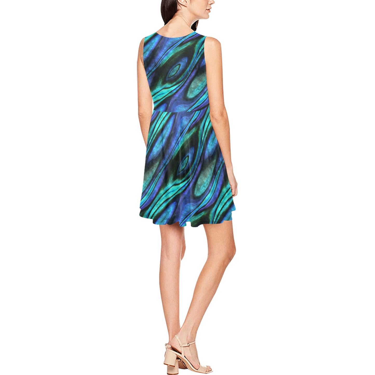 Abalone Pattern Print Design 03 Sleeveless Dress