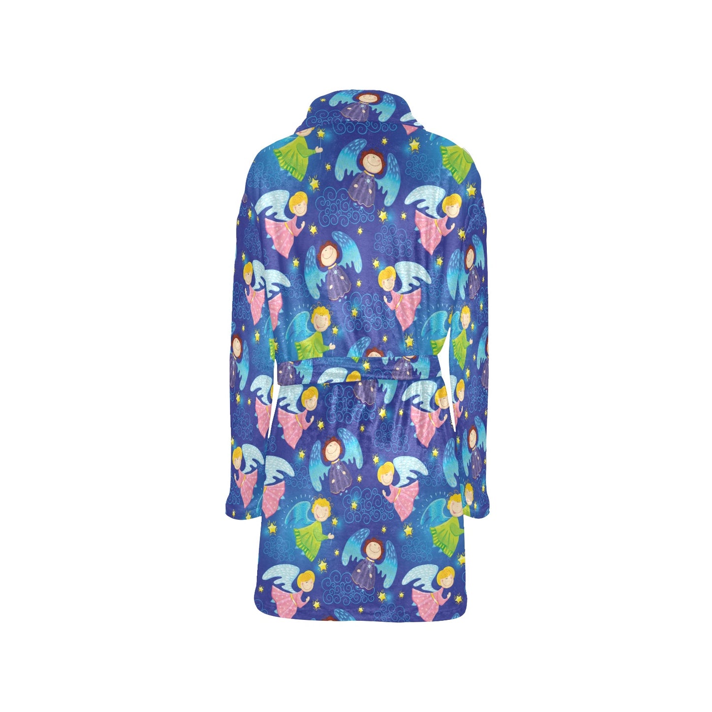 Angel Little Pattern Print Design 02 Women's Fleece Robe