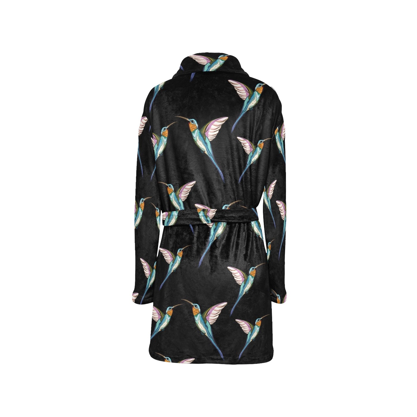 Hummingbird Pattern Print Design 06 Women's Fleece Robe
