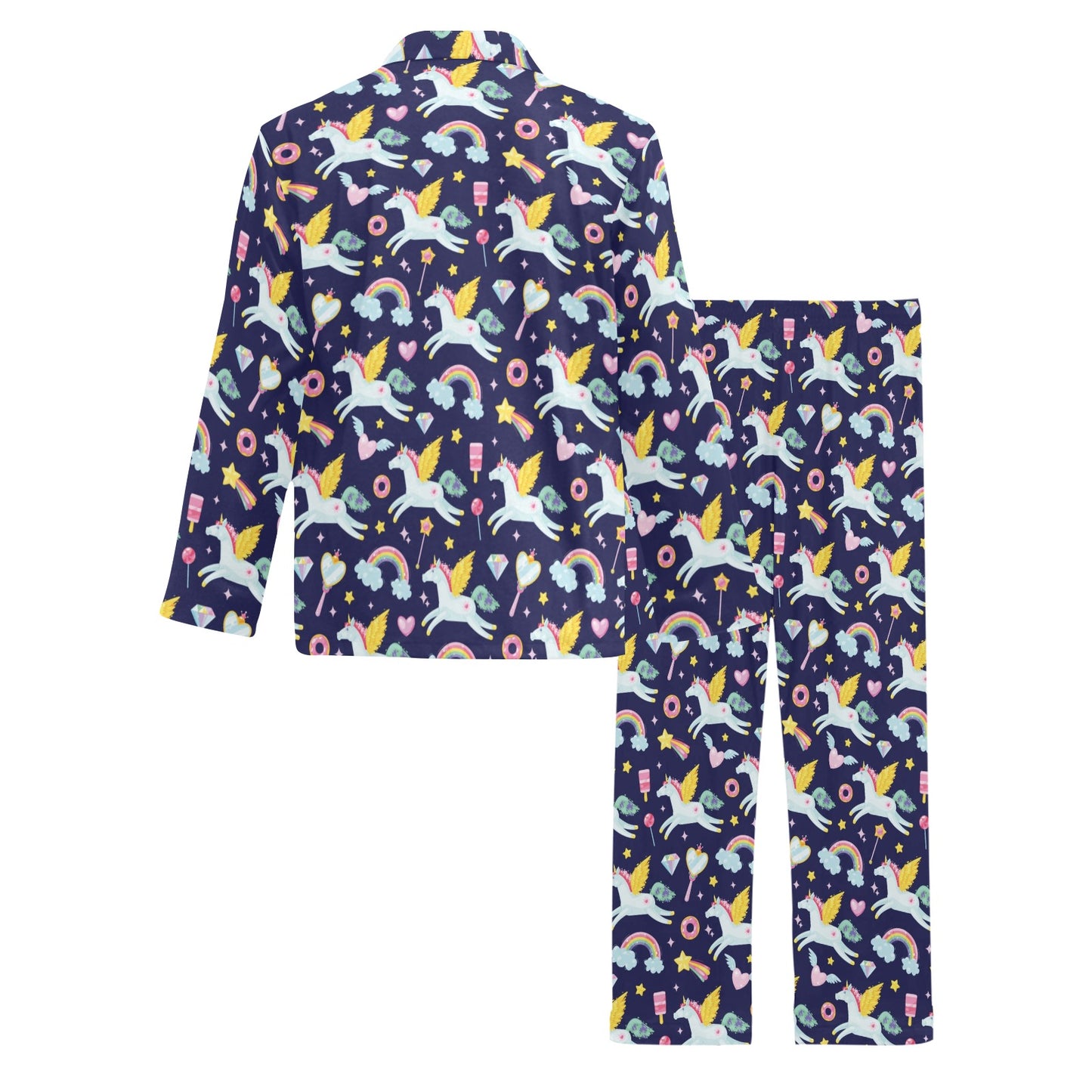 Pegasus Pattern Print Design 05 Men's Long Pajama Set