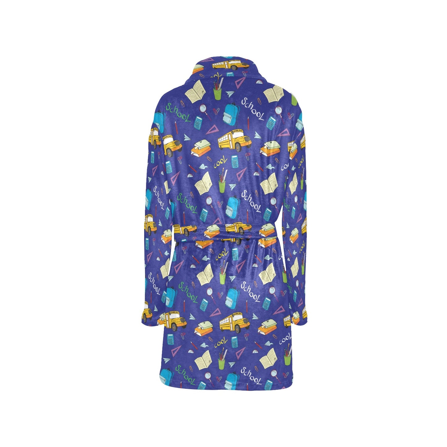 School Bus Print Design LKS307 Women's Fleece Robe