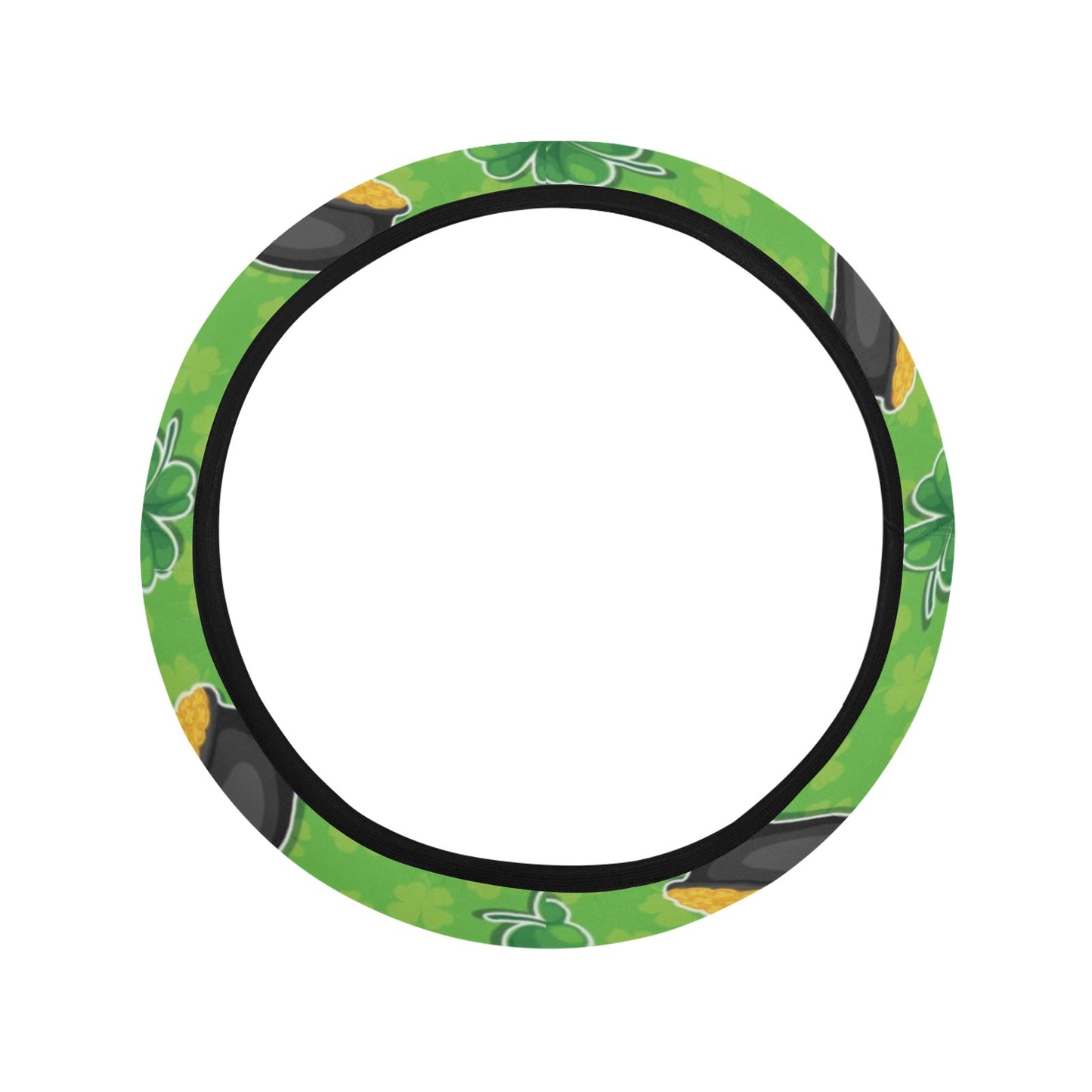 Shamrock Saint Patrick's Day Print Design LKS302 Steering Wheel Cover with Elastic Edge