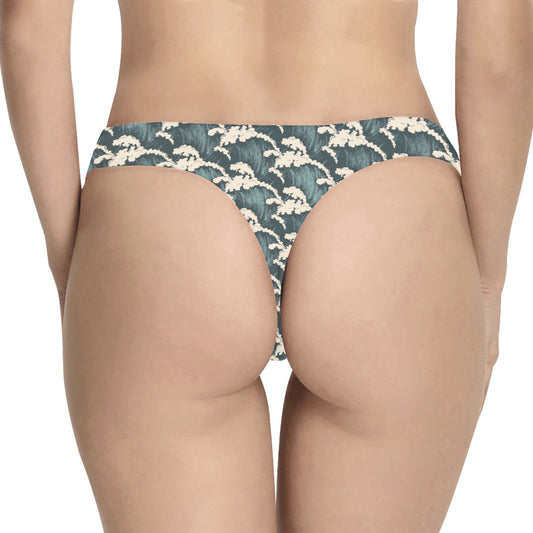 Wave Art Print Women's Thongs