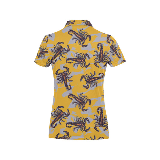Scorpion Pattern Print Design 01 Women's Polo Shirt