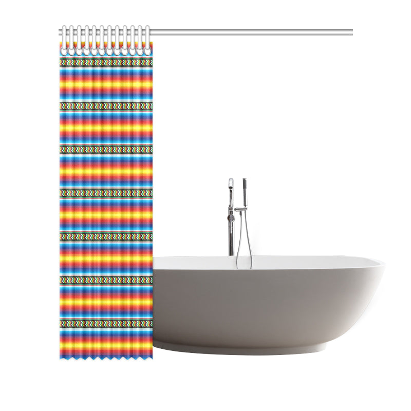 Mexican Blanket ZigZag Print Pattern Shower Curtain