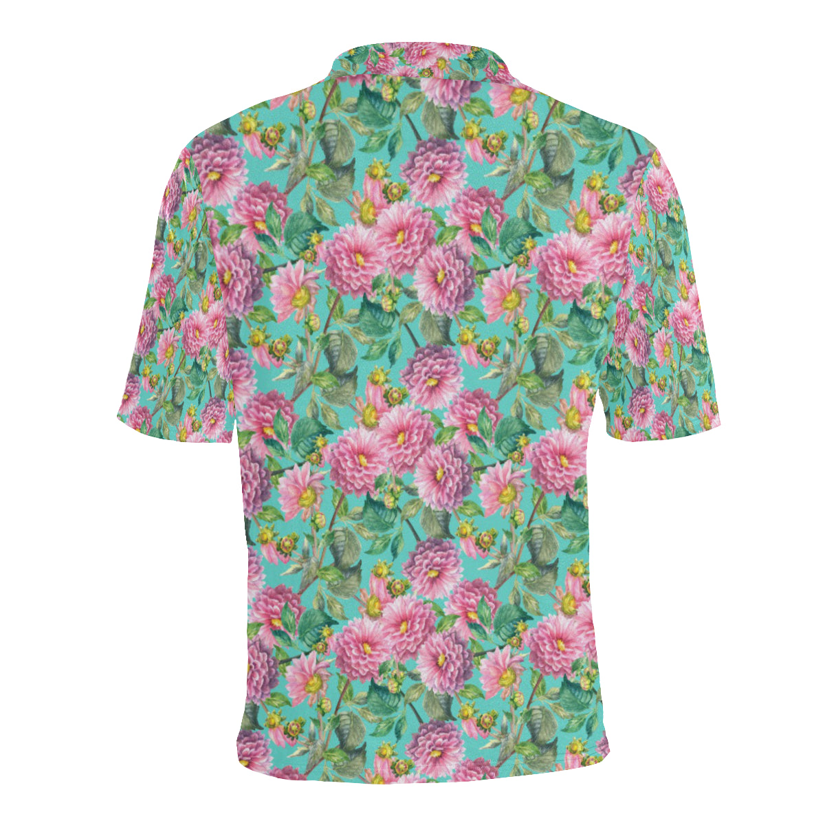 Dahlia Pattern Print Design DH07 Men Polo Shirt